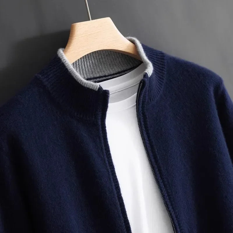 DANIEL- cashmere jacket with zip fastener