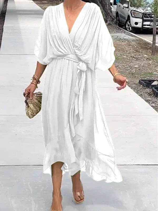 Monica | V-Neck Silk Dress